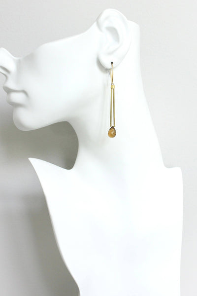 Beer Quartz Geometric Earrings