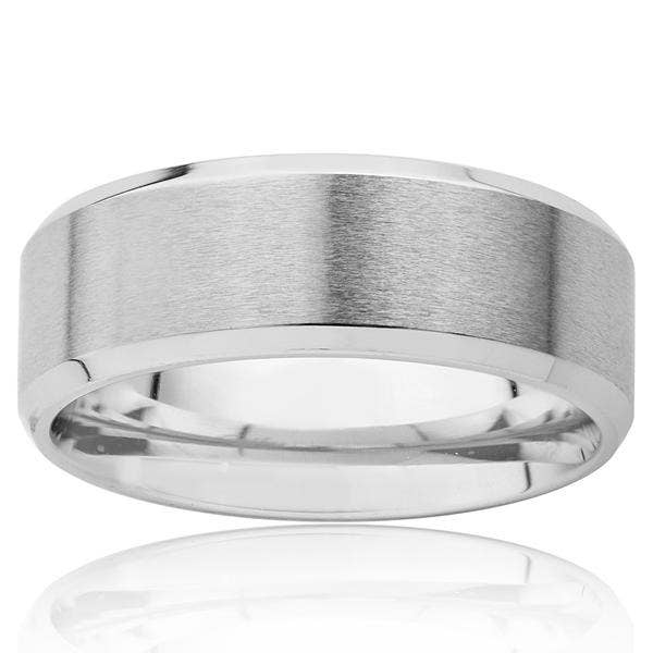Beveled Edge Stainless Steel Ring (8mm): 11