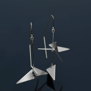 Vince Earrings: Satin Silver