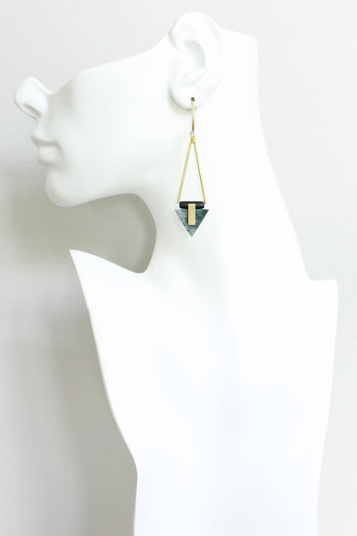 Indian Agate Geometric Earrings