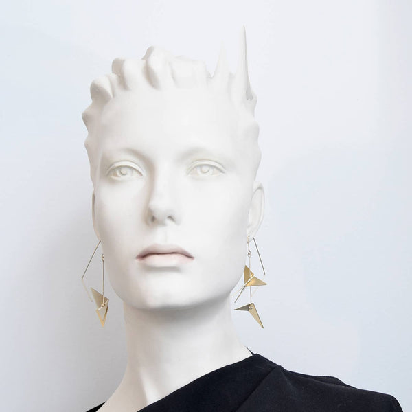 Vince Earrings: Satin Gold